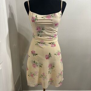 Princess Polly Yellow and Pink Floral Mini Dress Coquette Soft Girl Size 0